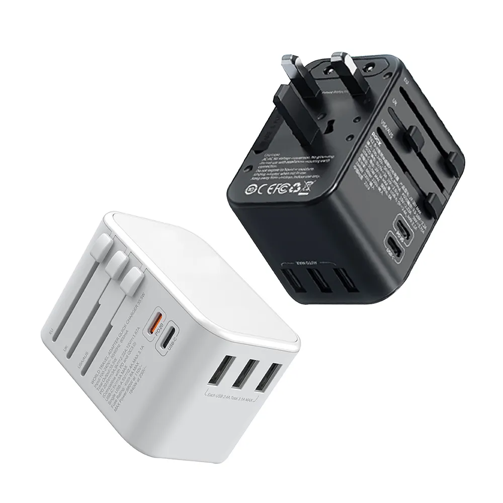 CityBoss】多國通用旅行萬用轉接頭3 USB孔+2 Type-C PD/QC(全球通用｜國際插座插頭｜國外旅遊必備) - momo購物網-  好評推薦-2026年1月