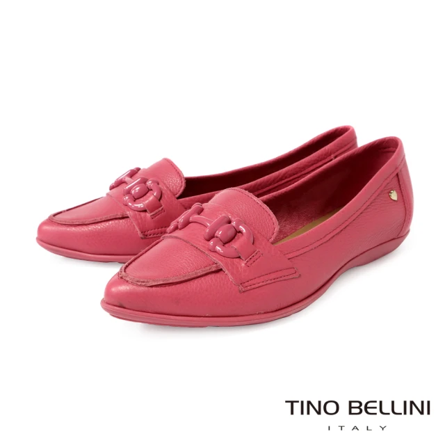 TINO BELLINI 貝里尼TINO BELLINI 貝里尼 巴西進口馬銜扣尖頭樂福鞋FWBV036-7(玫瑰粉)