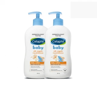 【Cetaphil 舒特膚】官方直營 Baby舒緩潤膚乳400ml(2入 嬰兒乳液金盞花寶寶修護乳油木B5)