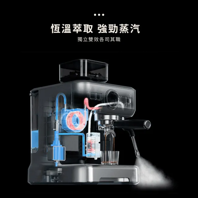 【義大利 Giaretti】Barista EX系列 經典義式濃縮咖啡機 冰極灰 GL-5700(20Bar萃取/15段磨豆/可拆式刀盤)