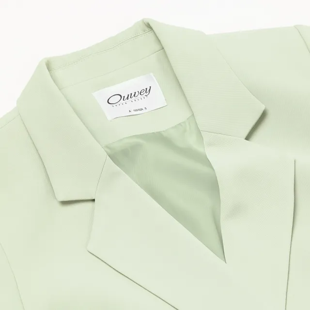 【OUWEY 歐薇】時尚嫩綠經典斜紋西裝外套(淺綠色；S-L；3223134706)