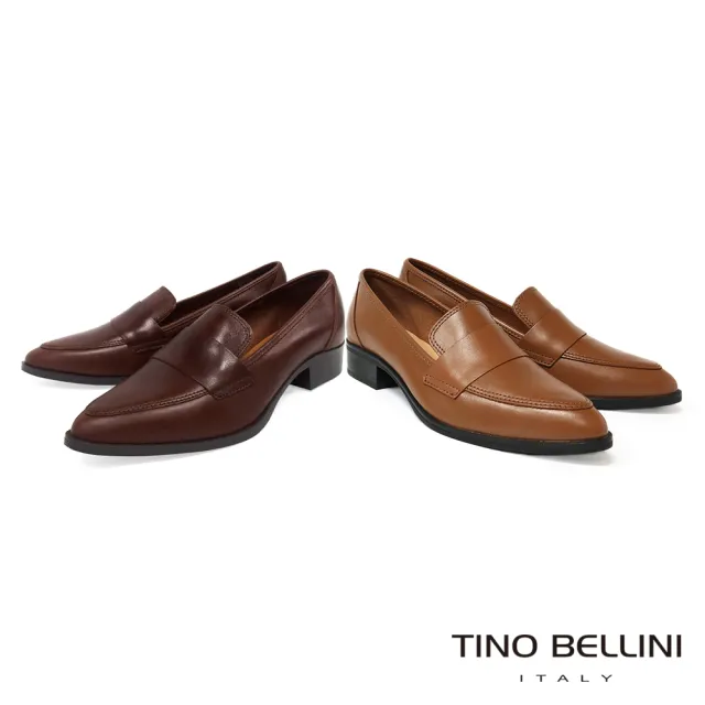 【TINO BELLINI 貝里尼】義大利進口尖頭樂福鞋FWCT026E-6(可可)