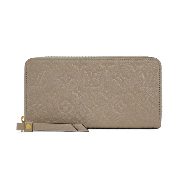 Louis Vuitton 路易威登 M69034 經典Monogram柔軟粒面牛皮壓花拉鍊長夾(裸色)