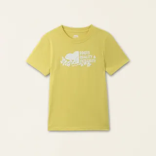 【Roots】Roots 大童-摩登都市系列 海狸圖案短袖T恤(黃色)