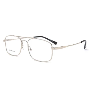 【MEGASOL】濾藍光斯文款男女中性平光眼鏡(知性金屬方框3029)