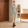 【EPISODE】休閒寬鬆腰帶棉質襯衫裙長洋裝E35706（綠）