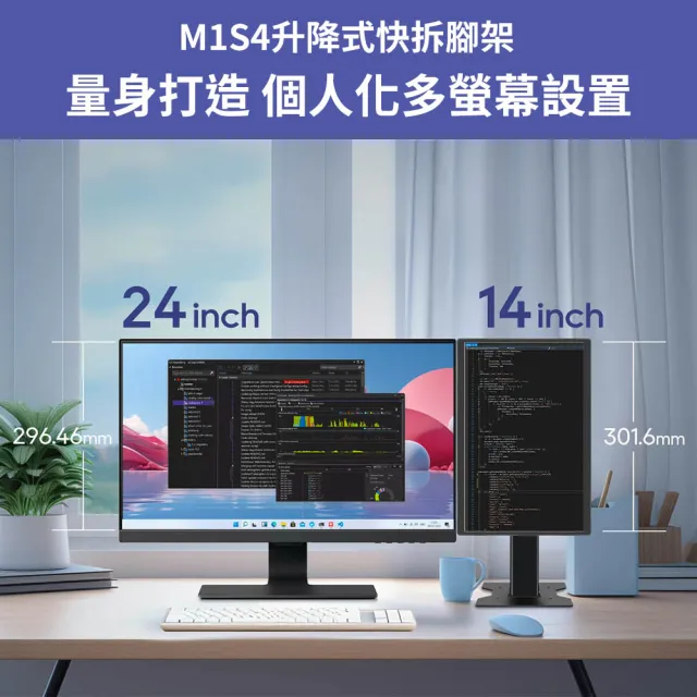 【GeChic 給奇創造】M141E 14型 廣視角 可攜式螢幕(16:10 A4文件垂直滿版顯示)