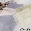 【HanVo】現貨 超值3件組 法式優雅網紗蕾絲邊內褲 獨立包裝 零束縛包臀中腰內褲(任選3入組合 5834)