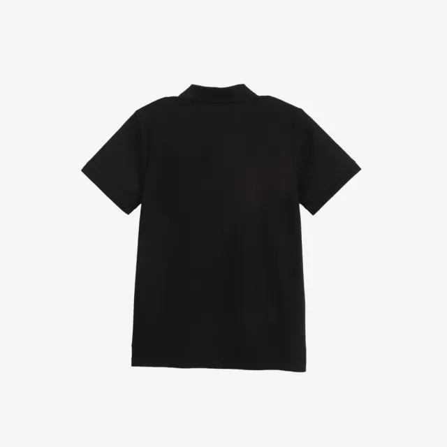 【Arnold Palmer 雨傘】女裝-左胸線條品牌LOGO刺繡POLO衫(黑色)