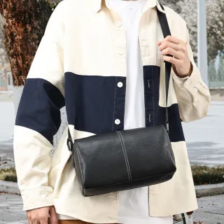 【MoonDy】男生包包 黑色包包 真皮側背包  大容量側背包 禮物 側背包 真皮斜背包 精品包包 皮革包包