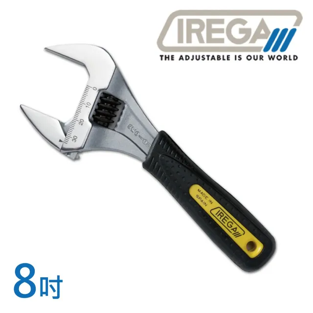 【IREGA】SWO 92xs超薄型大開口膠柄活動板手-8吋(SWO-92XS-200)