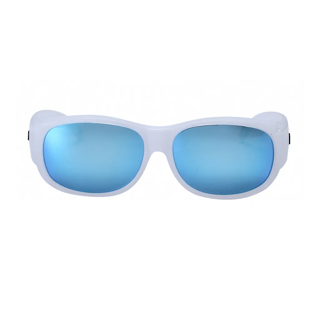 【MOLA】偏光近視太陽眼鏡 外掛偏光套鏡 UV400 男女 3620Wcrb(灰片加鍍藍色多層膜 抵擋強光)