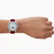 【EMPORIO ARMANI】亞曼尼 Leo 小鏤空機械珍珠貝晶鑽女錶-36mm 畢業禮物(AR60075)