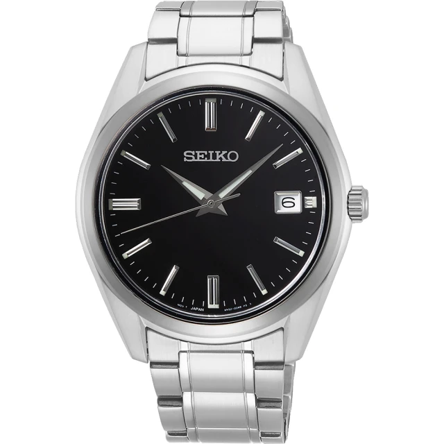 SEIKO 精工 CS 時尚石英手錶-黑x銀/39mm 好禮2選1 雙11 優惠(6N52-00A0D SUR311P1)