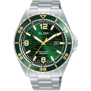 【ALBA】雅柏 波紋潛水風格時尚手錶-44mm 情人節禮物(VJ32-X339G/AG8N39X1)