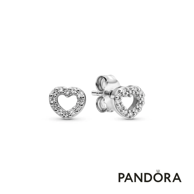 Pandora 官方直營 心形針式耳環