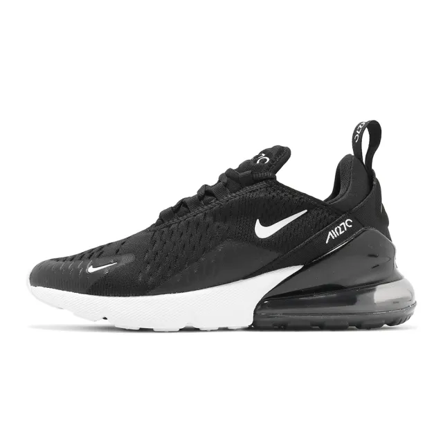 【NIKE 耐吉】休閒鞋 Air Max 270 運動 女鞋 襪套 氣墊 避震 舒適 簡約 球鞋 黑 白(AH6789-001)
