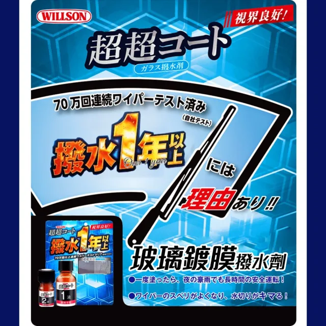 【WILLSON】撥水劑 玻璃鍍膜撥水劑(車麗屋)