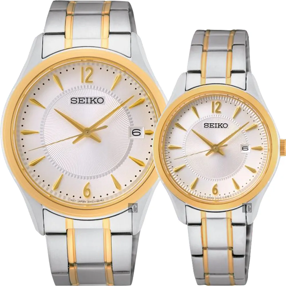 【SEIKO 精工】CS 城市情侶手錶 對錶 送行動電源(SUR468P1+SUR474P1)