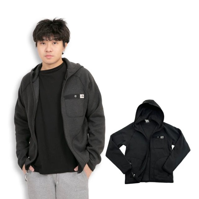 The North Face 北臉 黑灰 棉外套 刷毛 TNF 連帽 現貨 外套 平輸品(棉外套 毛絨感)