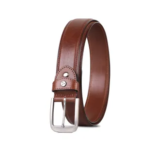 【VOVA 沃汎】台灣總代理 品味紳士寬版復古休閒皮帶-咖啡色(VA007-009-BR)