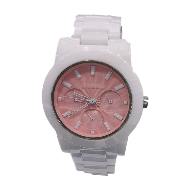 Relax Time 官方授權R2 甜美粉紅女陶瓷腕錶-錶徑38.6mm(RT-52-5-1)