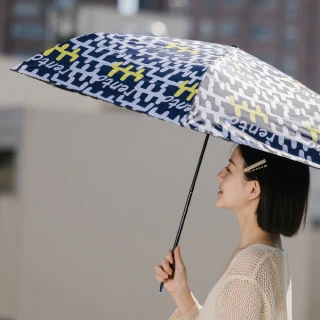 【rento】碳纖輕量黑膠晴雨傘-塗鴉 深藍(碳纖傘骨 日系傘 黑膠傘 防曬 降溫  抗UV)