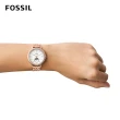 【FOSSIL 官方旗艦館】Jacqueline 鑽圈奢華日月女錶 玫瑰金鍊帶 指針手錶 36MM ES5165