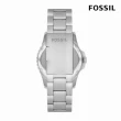 【FOSSIL 官方旗艦館】Fossil Blue 撞色搶眼潛水指針手錶 銀色不鏽鋼鍊帶 42MM LE1156