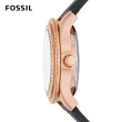 【FOSSIL 官方旗艦館】Stella 雙鑽圈縷空錶面機械女錶 藍色真皮錶帶 指針手錶 34MM ME3212