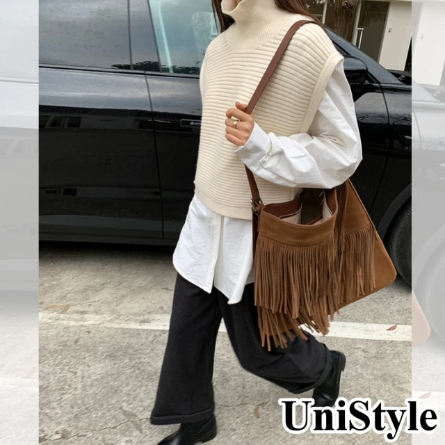 UniStyle 毛呢長袖外套 韓版格紋加厚短版大衣夾克 女