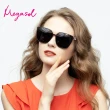 【MEGASOL】UV400防眩偏光太陽眼鏡時尚女仕大框矩方框墨鏡(貓眼大框晶鑽花朵鏡架1966-4色選)