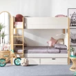 【LEVANA】DoubleUp 經典雙層床+MIT天絲護脊獨立筒床墊＋六合一保潔床包(兒童床/上下床)