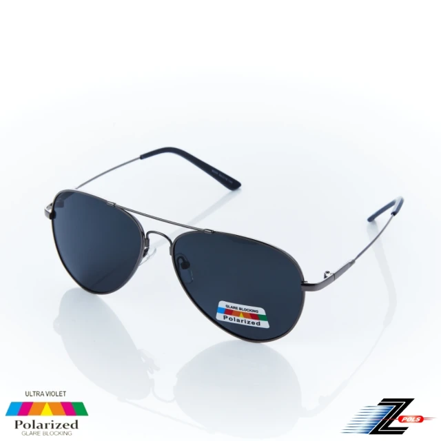Z-POLS 頂級記憶合金輕量彈性設計金屬銀055 搭Polarized寶麗來 抗UV400偏光太陽眼鏡(抗紫外線偏光)