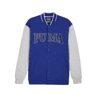 【PUMA】棒球外套 SQUAD 男款 藍 白 膠印LOGO E.SO 瘦子 著用款 外套(678971-17)