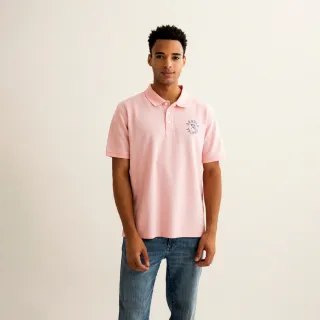 【Arnold Palmer 雨傘】男裝-經典品牌LOGO刺繡POLO衫(粉色)