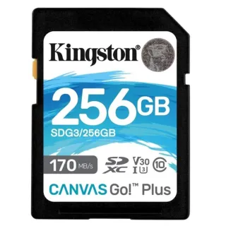 【Kingston 金士頓】新版 256GB Canvas GO! Plus SDXC U3 V30記憶卡 SDG3(讀速170MB/s 原廠永久保固)