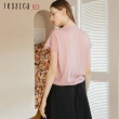 【Jessica Red】簡約舒適百搭羊毛圓領短袖針織衫R35501（粉）