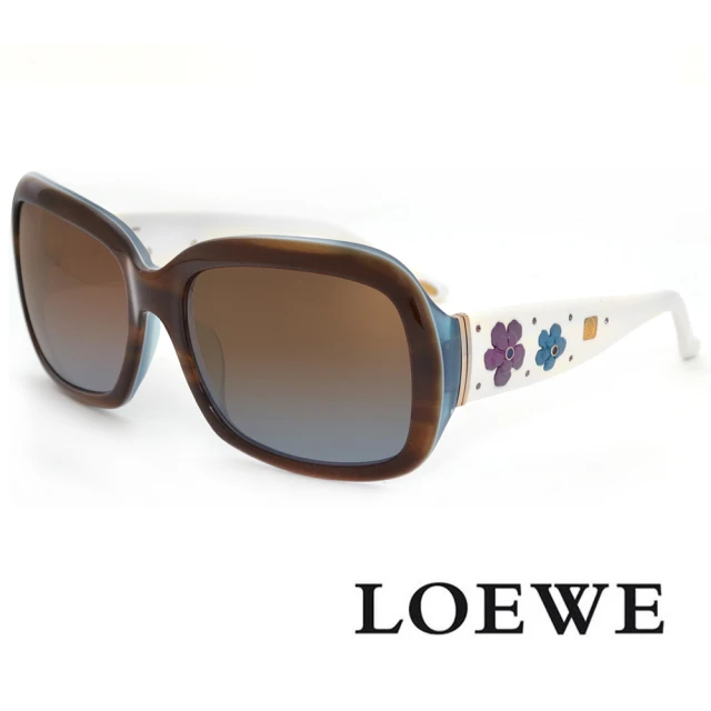 LOEWE 羅威 經典雙環鏈鎖造型款太陽眼鏡(紅/橘 SLW