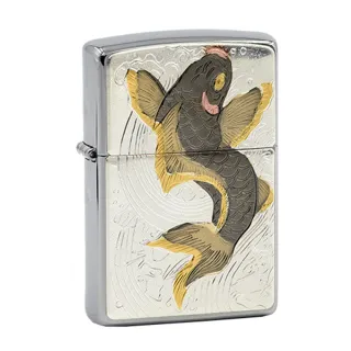 【Zippo官方直營】日本傳統風格-鯉魚防風打火機(美國防風打火機)