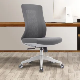 【E-home】Vortex 1.0 旋流白框中背半網人體工學電腦椅 3色可選(辦公椅 會議椅 無扶手 主管)