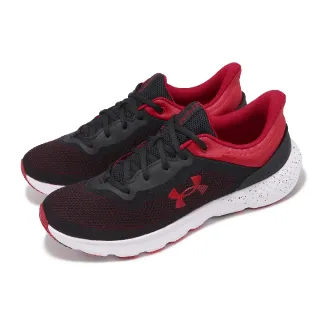 【UNDER ARMOUR】慢跑鞋 Charged Escape 4 Knit 男鞋 黑 紅 針織 支撐 路跑 運動鞋 UA(3026521003)