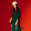 【KERAIA 克萊亞】少女的獨白釦飾薄針織上衣(墨綠色)
