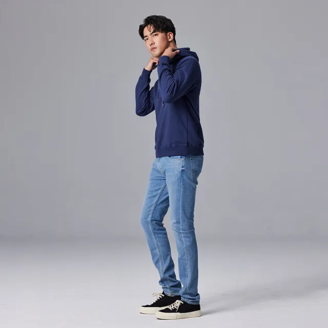 【Lee】男裝 長袖帽T / 方框LOGO 共3色 標準版型(LB33001797W / LB330017742 / LB330017745)
