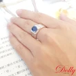 【DOLLY】1.50克拉 14K金天然藍寶石鑽石男戒(007)
