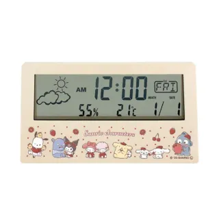 【小禮堂】Sanrio 三麗鷗 溫溼度計多功能電子鬧鐘  - 大集合(平輸品)