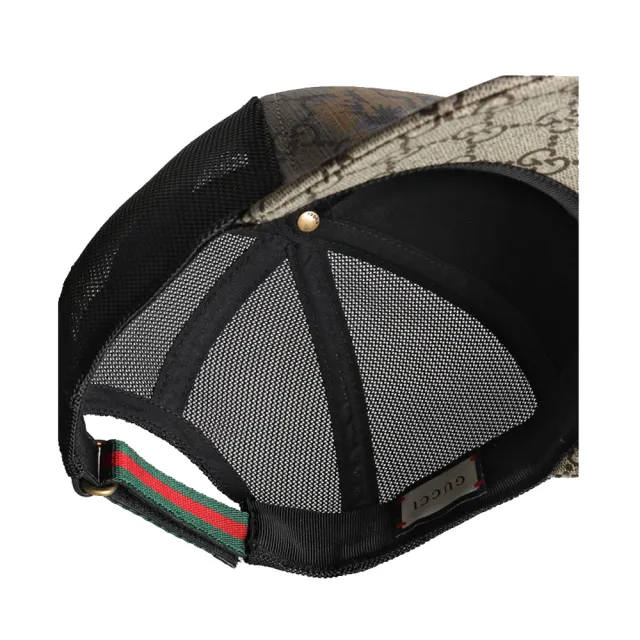 【GUCCI 古馳】426887 經典GG supreme系列老虎印花透氣棒球帽/鴨舌帽(棕色)
