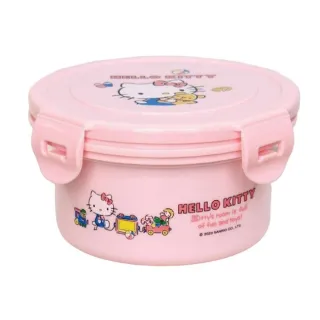 【小禮堂】Sanrio 三麗鷗 不鏽鋼扣式隔熱碗 HELLO KITTY 布丁狗(平輸品) 凱蒂貓