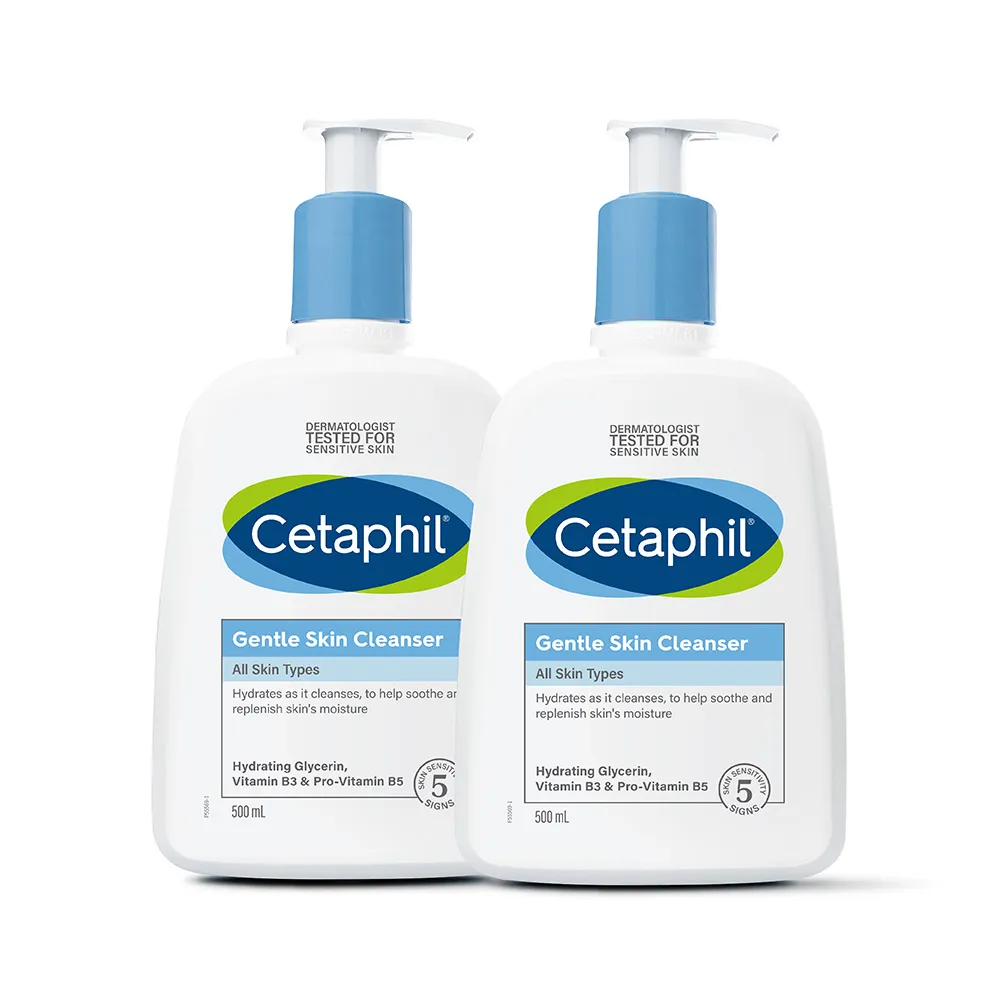 【Cetaphil 舒特膚】官方直營 溫和潔膚乳 500ml*2入(洗面乳/敏感肌/保濕/B3/B5/乾燥粗糙)
