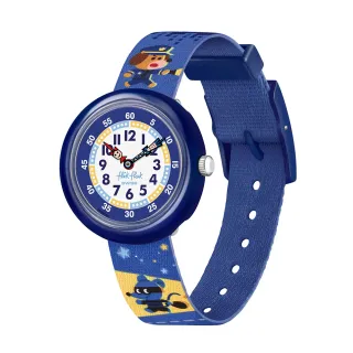 【Flik Flak】兒童手錶 PAWS UP 瑞士錶 兒童錶 手錶 編織錶帶(31.85mm)